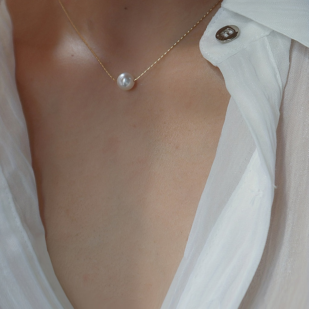 Faux Pearl Decor Necklace Minimalist Elegant Clavicle Chain Jewelry For Women For Daily Party Decoration