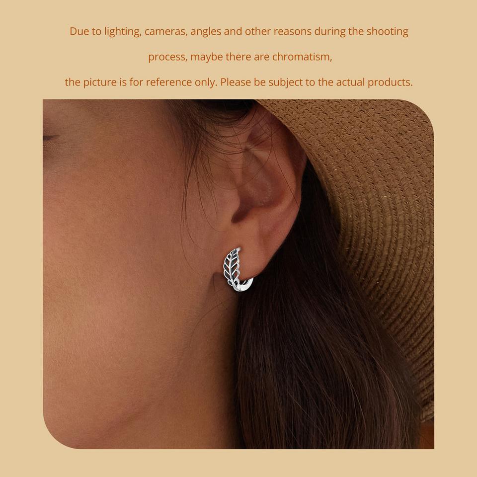 925 Sterling Silver Hypoallergenic Hoop Earrings - Intricate Hollow Leaf Pattern, Timeless Elegant Style - Perfect Female Gift, Allergy-Free Jewelry