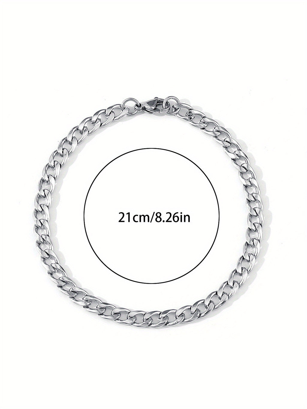 1pc Men's Minimalist Stainless Steel Chain Bracelet Hip Hop Jewelry