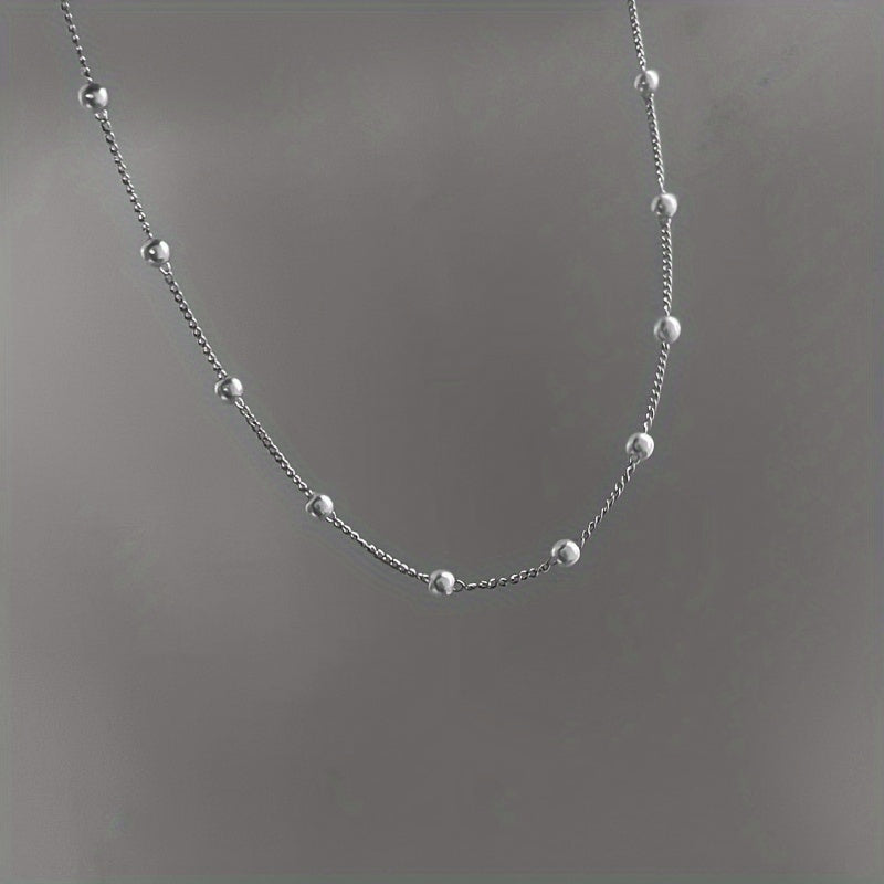 Delicate Faux Pearl Stainless Steel Clavicle Chain Collarbone Chain Neck Jewelry