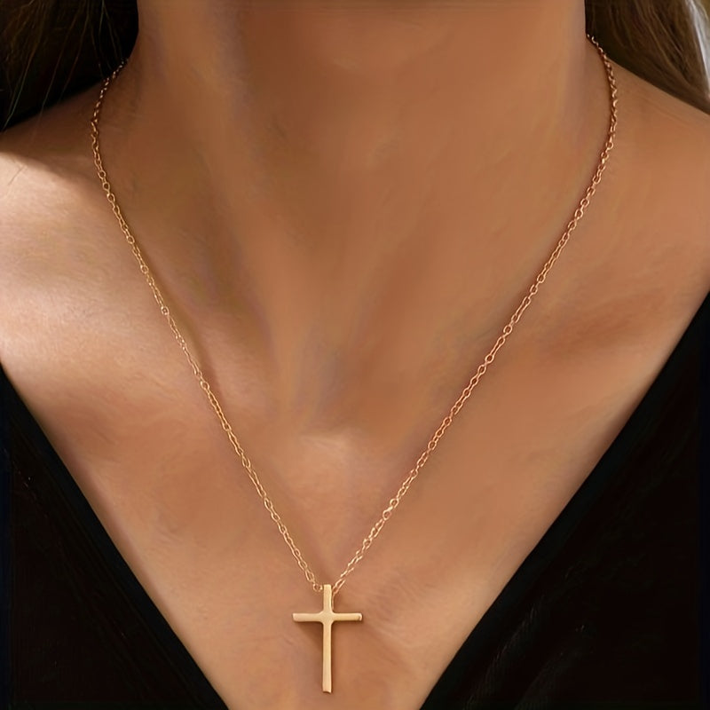 Classic Vintage Cross Necklace Plated Neck Jewelry Accessories Gift