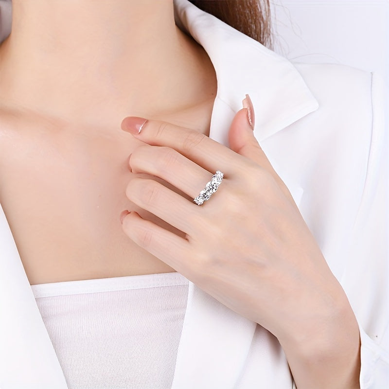 3.6ct Statement Ring - Exquisite 925 Sterling Silver Jewelry with High-Quality Craftsmanship, Perfect for Elevating Daily Outfits and Evening Party Looks, Ideal Gift for Her with Luxurious Gift Box