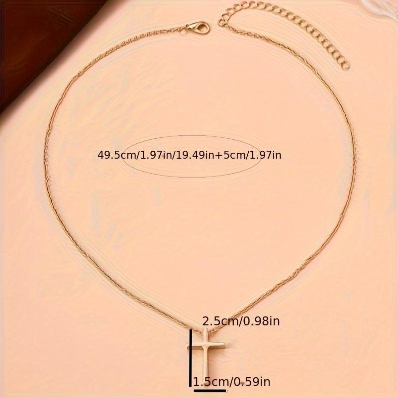 Classic Vintage Cross Necklace Plated Neck Jewelry Accessories Gift