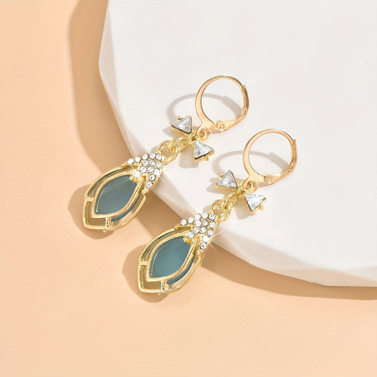 Delicate Faux Pearl Pendant Dangle Earrings - Drop & Dangle Jewelry with Shiny Zirconia, Elegant Sexy Style, and Knot Design - Perfect Gift for Women and Girls