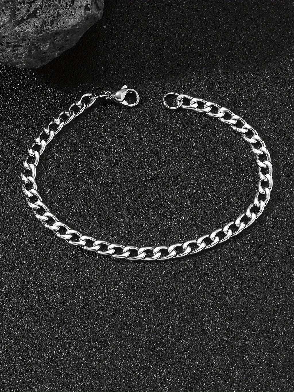 1pc Men's Minimalist Stainless Steel Chain Bracelet Hip Hop Jewelry