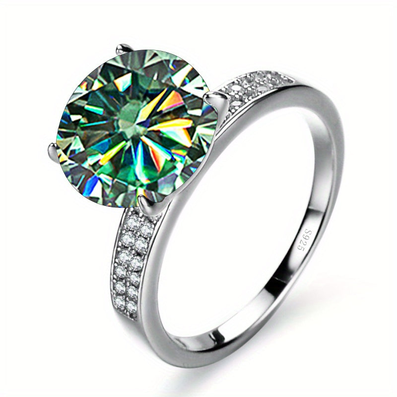 5ct Moissanite Ring 925 Sterling Silver Ring Multi Colors To Choose High Quality Jewelry For Engagement Wedding Scenes With Certificate And Gift Box