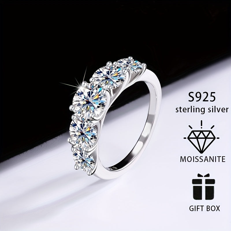 3.6ct Statement Ring - Exquisite 925 Sterling Silver Jewelry with High-Quality Craftsmanship, Perfect for Elevating Daily Outfits and Evening Party Looks, Ideal Gift for Her with Luxurious Gift Box