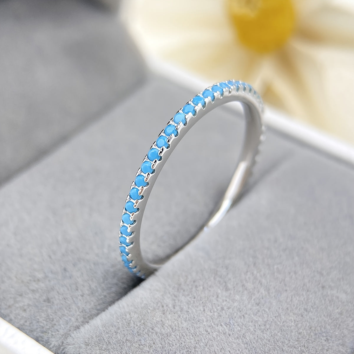 1pc Radiant 925 Sterling Silver Ring - Pave Set Shining Zirconia for Men & Women - Durable Daily Wear, Fashion-Forward Party Jewelry