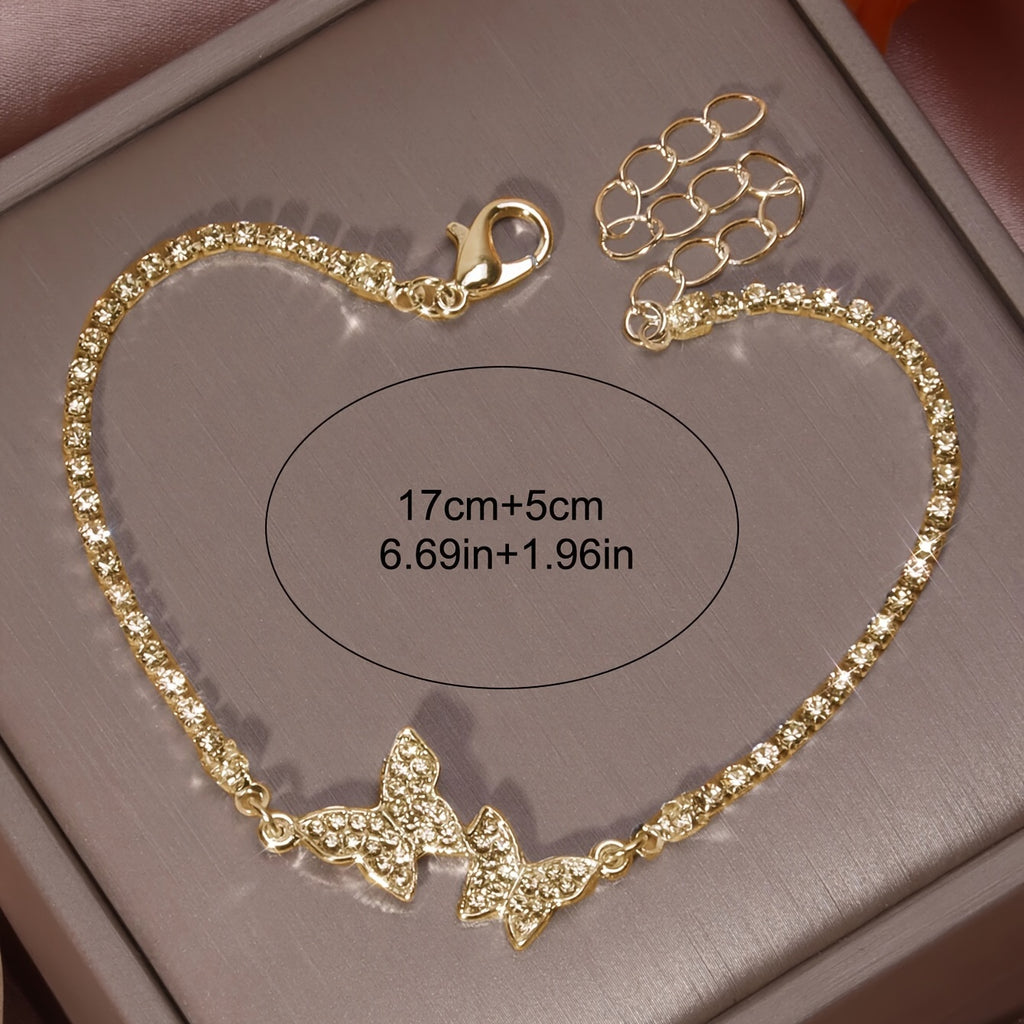 [Butterfly Blingbling Holiday Party Bracelet] Glitter Simple Butterfly Blingbling Bracelet Holiday Party Dating Decor Jewelry Gift