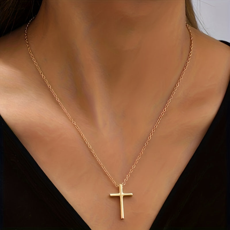 Classic Vintage Cross Necklace Plated Neck Jewelry Accessories Gift