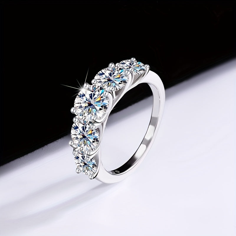 3.6ct Statement Ring - Exquisite 925 Sterling Silver Jewelry with High-Quality Craftsmanship, Perfect for Elevating Daily Outfits and Evening Party Looks, Ideal Gift for Her with Luxurious Gift Box