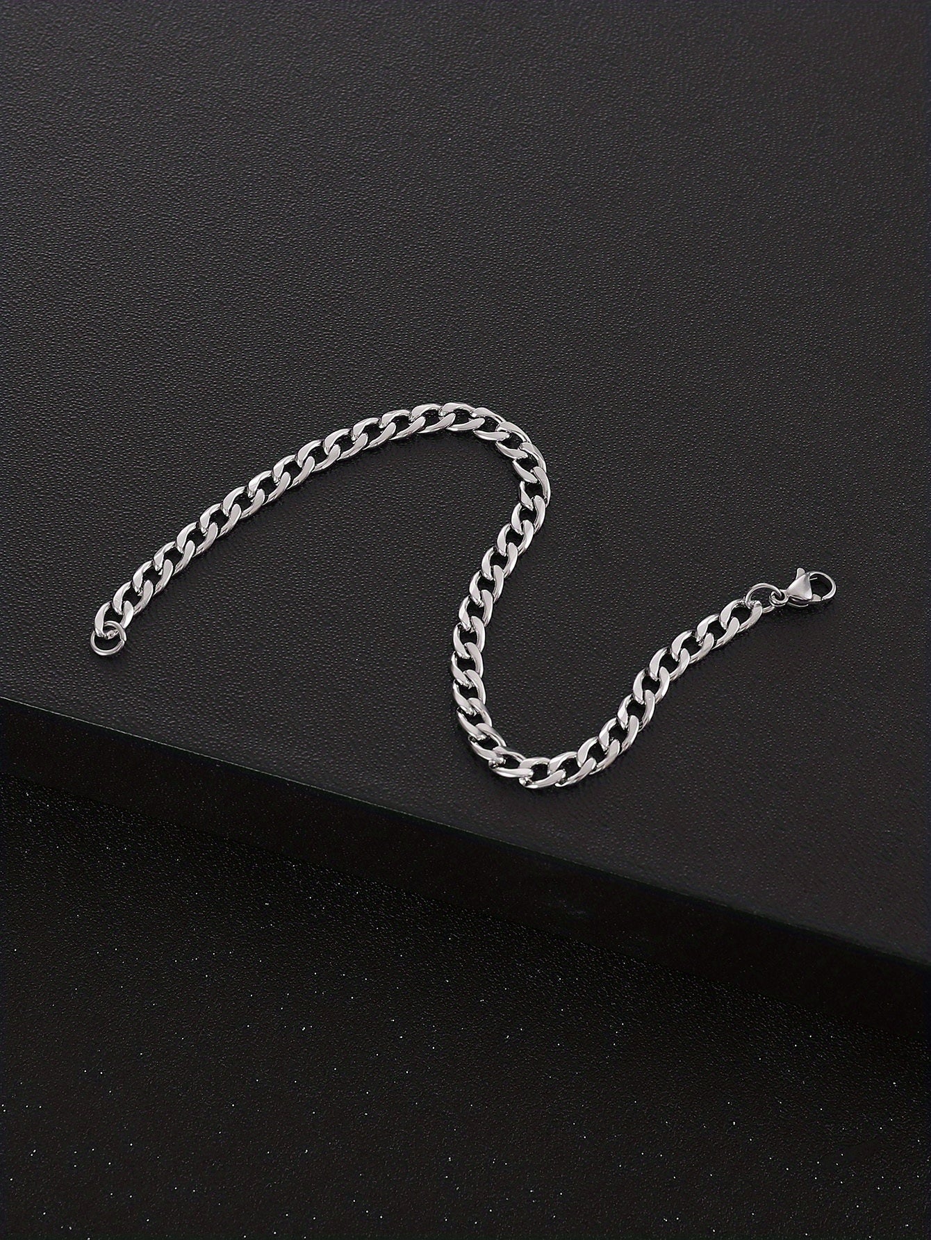 1pc Men's Minimalist Stainless Steel Chain Bracelet Hip Hop Jewelry