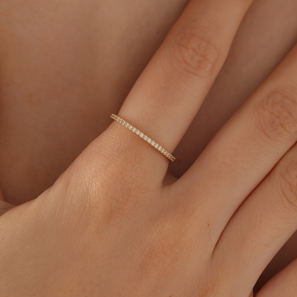 1pc Radiant 925 Sterling Silver Ring - Pave Set Shining Zirconia for Men & Women - Durable Daily Wear, Fashion-Forward Party Jewelry