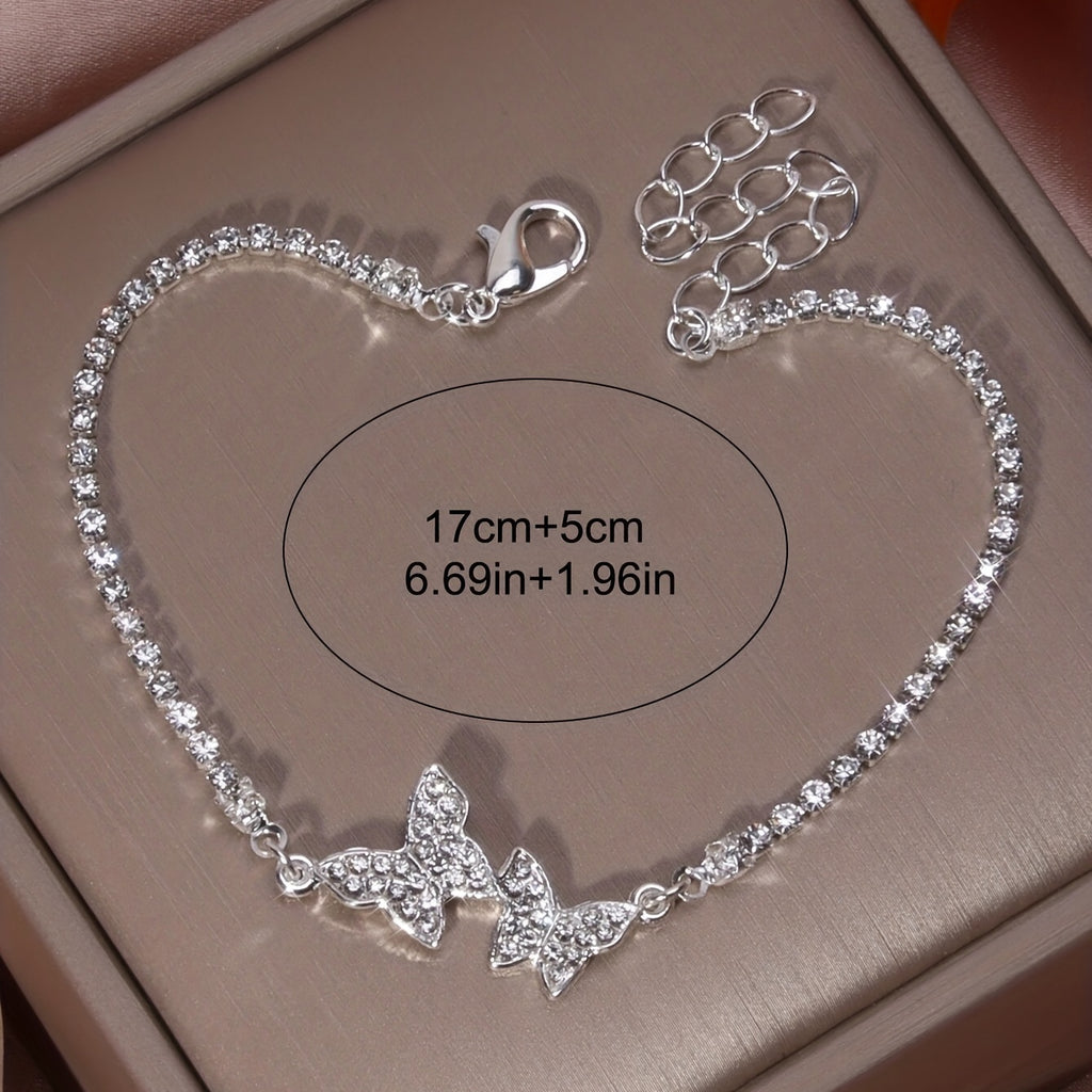 [Butterfly Blingbling Holiday Party Bracelet] Glitter Simple Butterfly Blingbling Bracelet Holiday Party Dating Decor Jewelry Gift