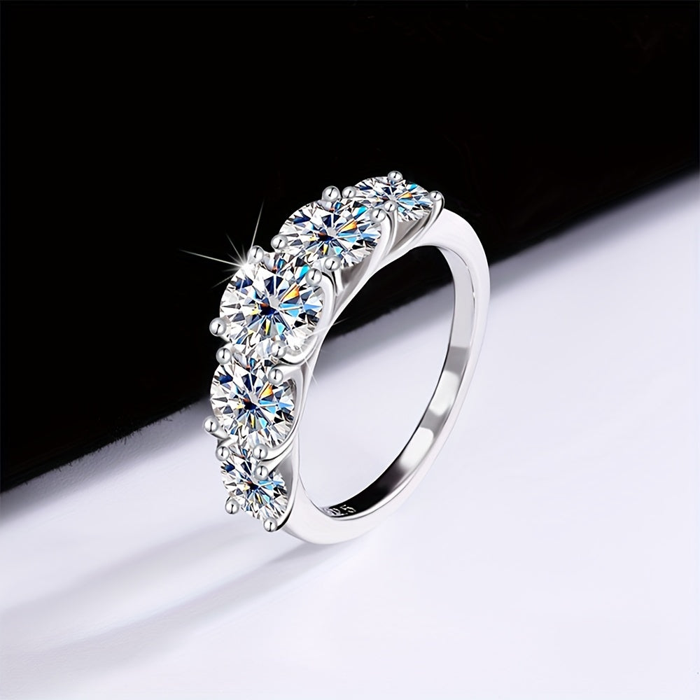 3.6ct Statement Ring - Exquisite 925 Sterling Silver Jewelry with High-Quality Craftsmanship, Perfect for Elevating Daily Outfits and Evening Party Looks, Ideal Gift for Her with Luxurious Gift Box